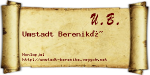 Umstadt Bereniké névjegykártya